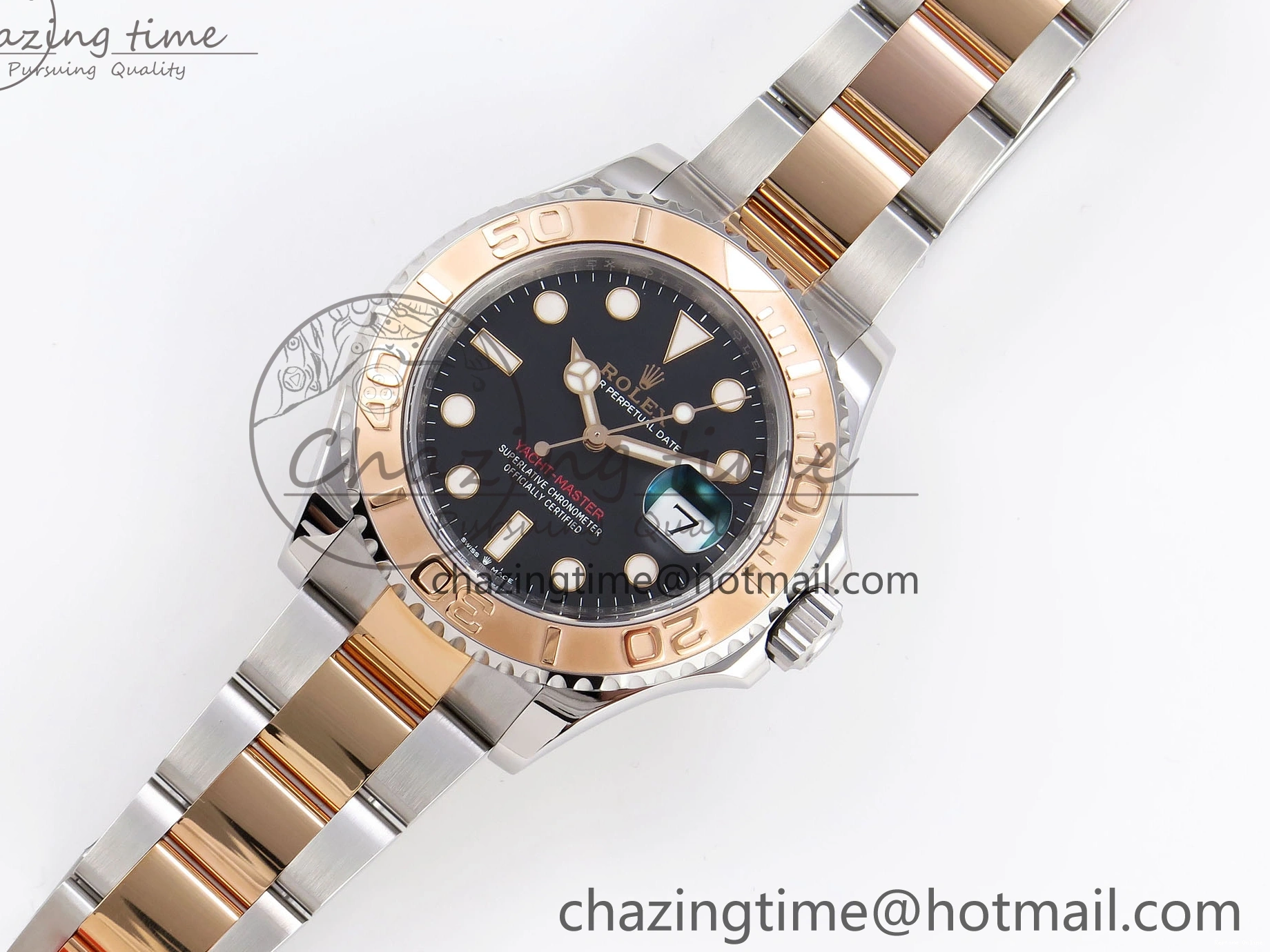 0413 UrbanChic Yacht-Master 126621 SS RG 904L Steel VSF 1:1 Best Edition Black Dial on SS RG Bracelet VS 1860